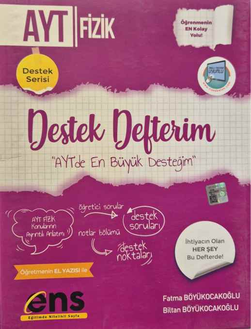 ENS YKS AYT DESTEK DEFTERİM FİZİK - 2024-25