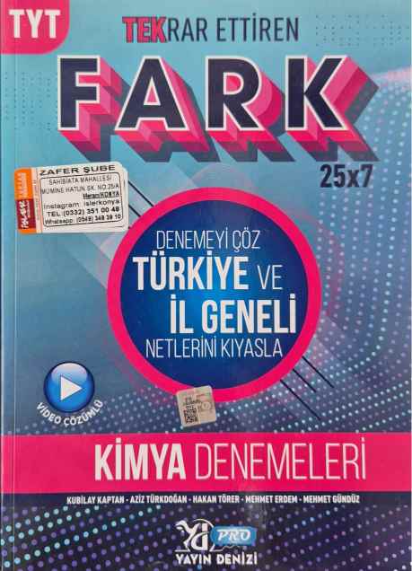 TYT PRO FARK DENEME KİMYA - 2022