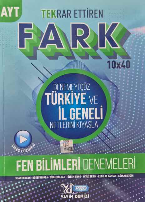 YKS AYT PRO FARK DENEME FEN BİLİMLERİ - 2022