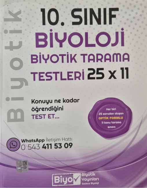 *10.SINIF BİYOTİK TARAMA TESTİ BİYOLOJİ - 2022-23