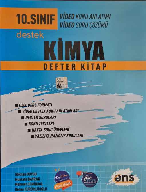 ENS 10.SINIF DEFTER KİTAP KİMYA - 2024-25