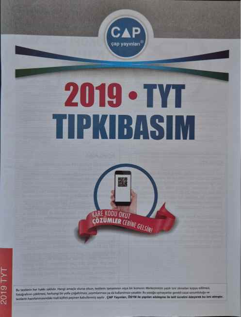 ÇAP TYT TIPKI BASIM 2019