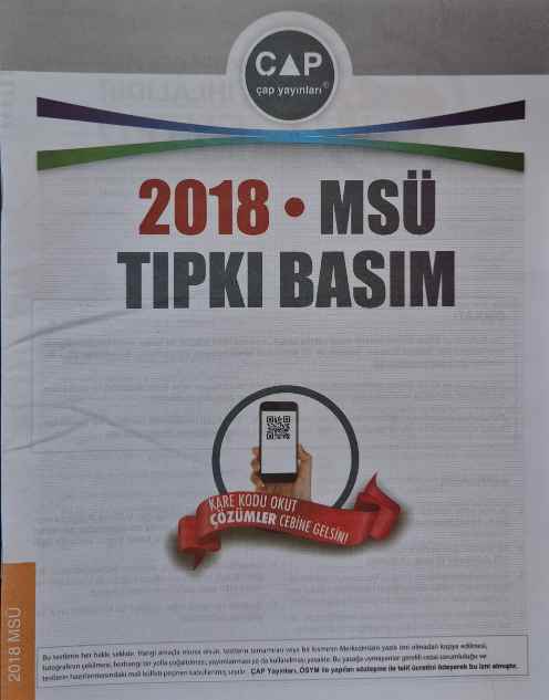 ÜNİV. HAZ TIPKI BASIM DENEME (MSÜ) - 2018