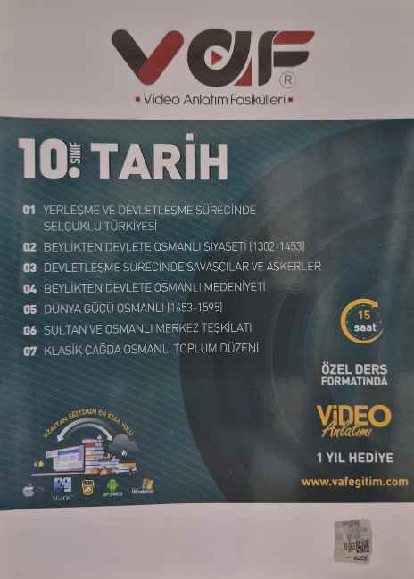 VAF 10.SINIF FASİKÜL TARİH - 2022