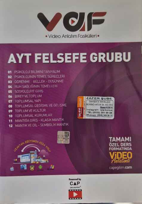 VAF YKS AYT FASİKÜL FELSEFE GRUBU - 2021