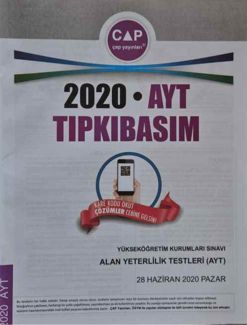 ÇAP YKS AYT TIPKI BASIM 2020