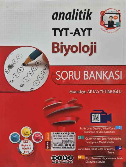 YKS TYT AYT ANALİTİK S.B. BİYOLOJİ - 2022