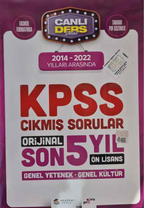 KPSS ÖNLİSANS GYGK ÇIKMIŞ SRLR SON 5 YIL -2014-22