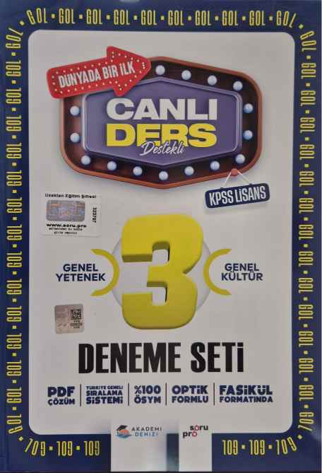 KPSS CANLI DERS GOL 3 LÜ LİSANS DNM SETİ - 2024