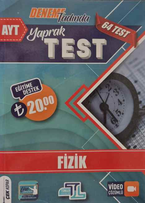 *TÜMLER YKS AYT YAPRAK TEST FİZİK - 2022