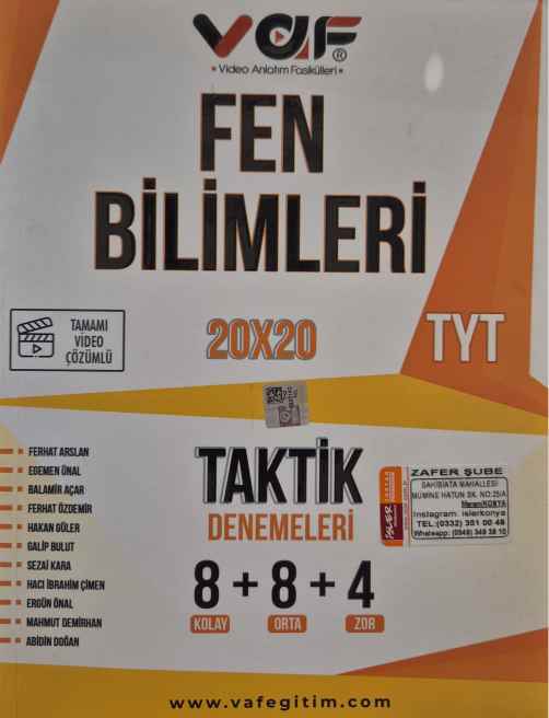 *VAF TYT TAKTİK DNM 20x20 FEN BİLİMLERİ - 2022