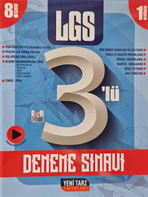 8.SINIF YENİ TARZ DENEME 1 DÖNEM 3 LÜ - 2024-25