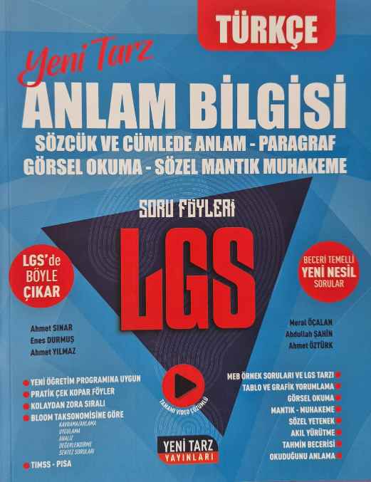 8.SINIF YENİ TARZ S.B. ANLAM BİLGİSİ - 2024-25