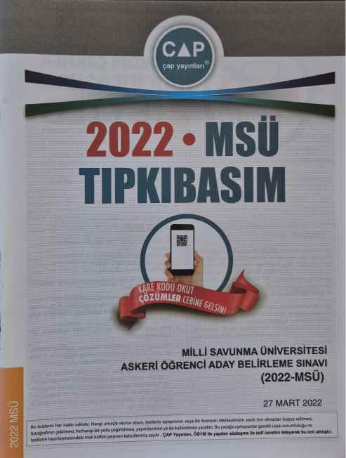 ÜNİV. HAZ TIPKI BASIM DENEME (MSÜ) - 2022