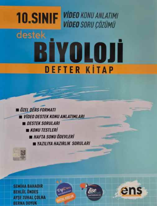 ENS 10.SINIF DEFTER KİTAP BİYOLOJİ - 2024-25