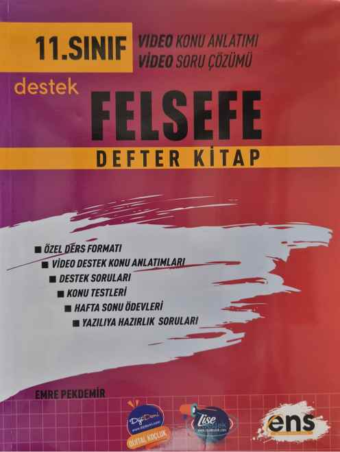 ENS 11.SINIF DEFTER KİTAP FELSEFE - 2024-25