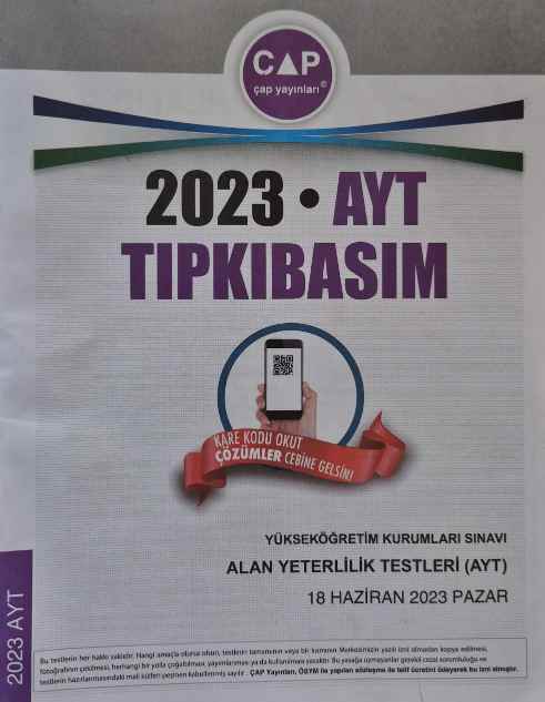 ÇAP YKS AYT TIPKI BASIM 2023